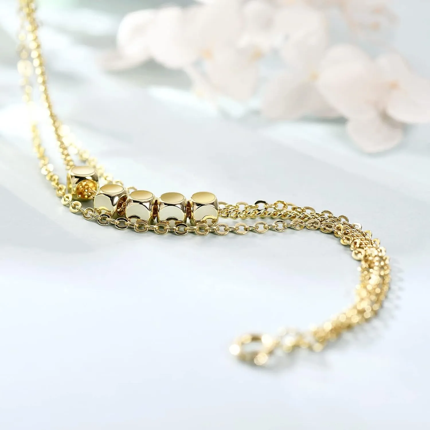 14K Gold Ankle Bracelets for Women, Handmade Dainty Adjustable Ankle Bracelets, Minimalist Summer Beach Gold Anklets for Women Jewelry
