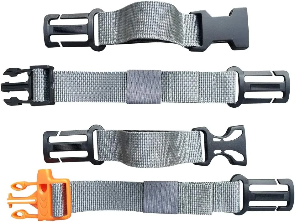 2 Packs Backpack Chest Strap- Nylon -Suitable for Webbing on The Backpack up to 25MM(Grey)