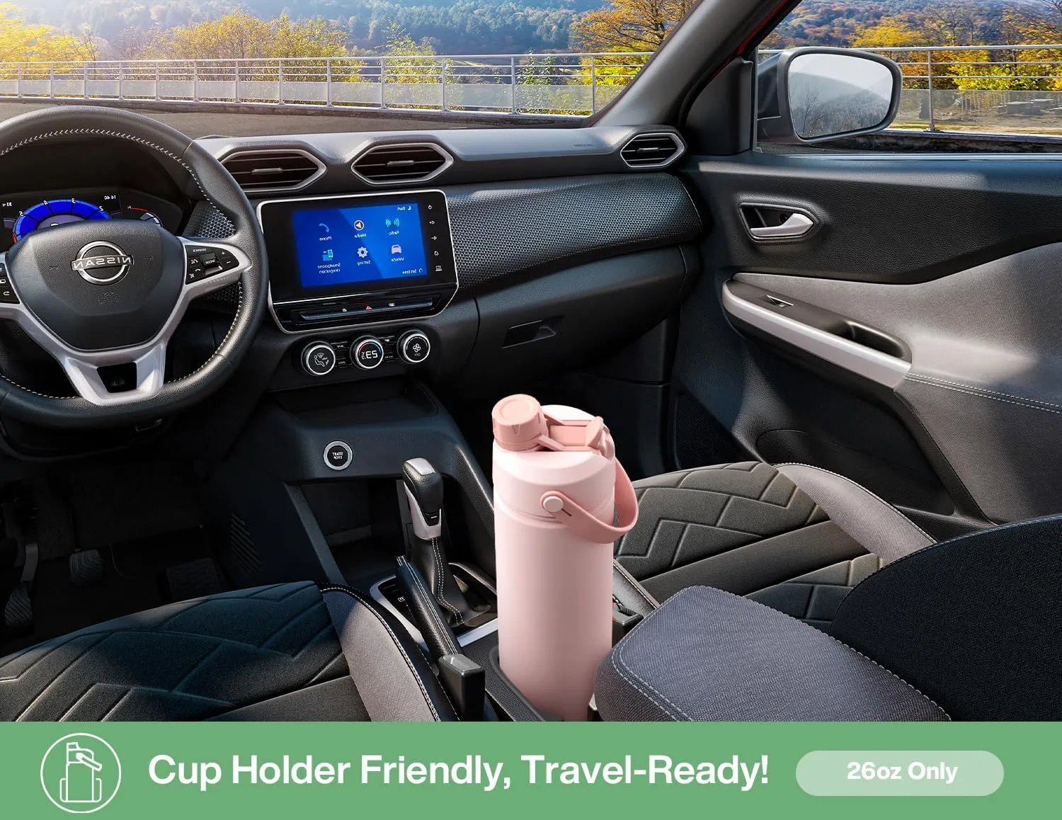26 oz Insulated Water Bottle with 2-in-1 Straw and Spout Lid, Keep Cold 24H, Leak-Proof, Fits in Car Cup Holder, Stainless Steel Water Bottle for Sports, Travel, and School (Mint)