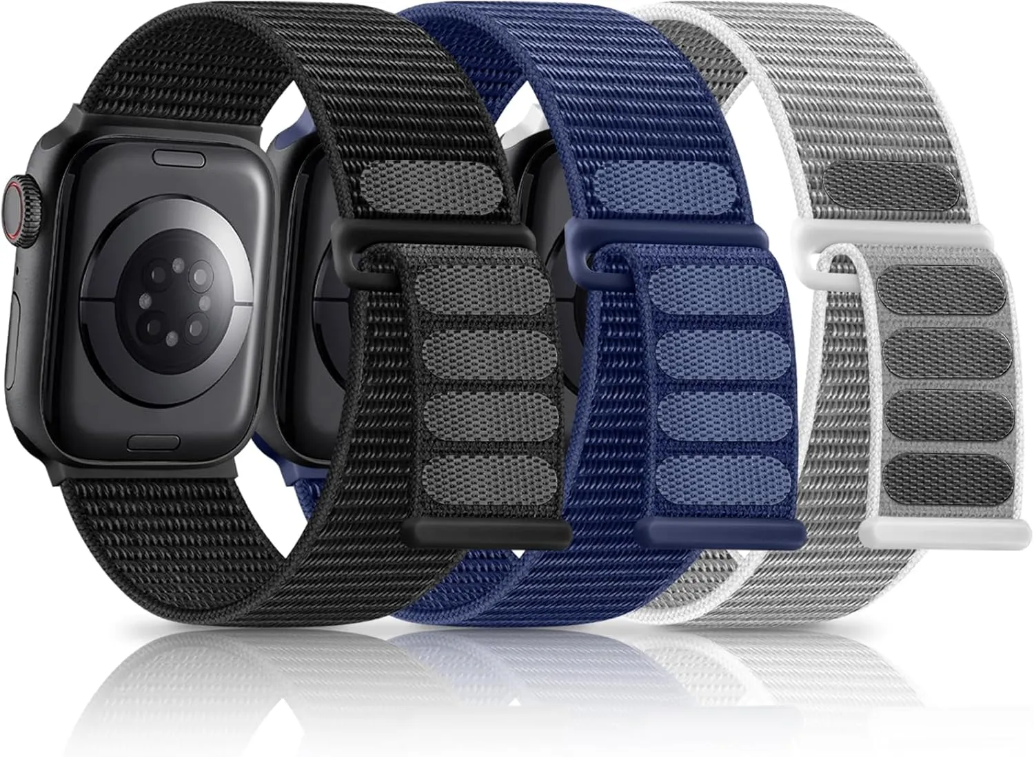 3 Pack Band Compatible with Apple Watch Band 38mm 40mm 41mm 42mm 44mm 45mm 46mm 49mm Women Men, Breathable Braided Woven Fabric Nylon Sport Loop Strap for iWatch SE Ultra Series 10 9 8 7 6 5 4 3 2 1