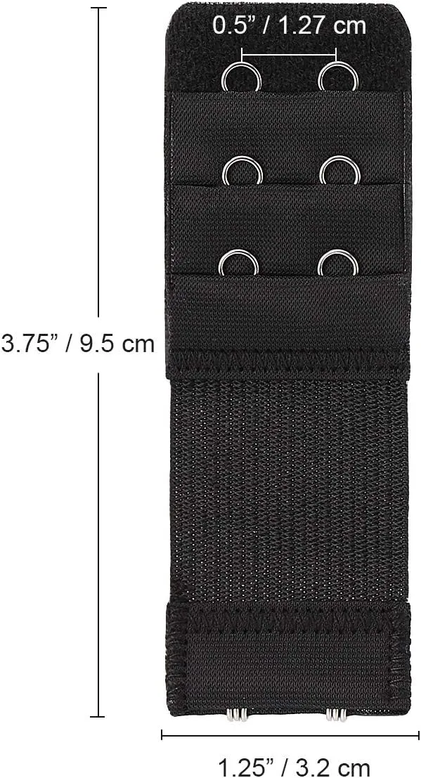 6 Pieces Women's Soft Comfortable Elastic Bra Extenders Bra Extension Strap 2 Hook 3 Row Lady's Bra Extender Bra Band