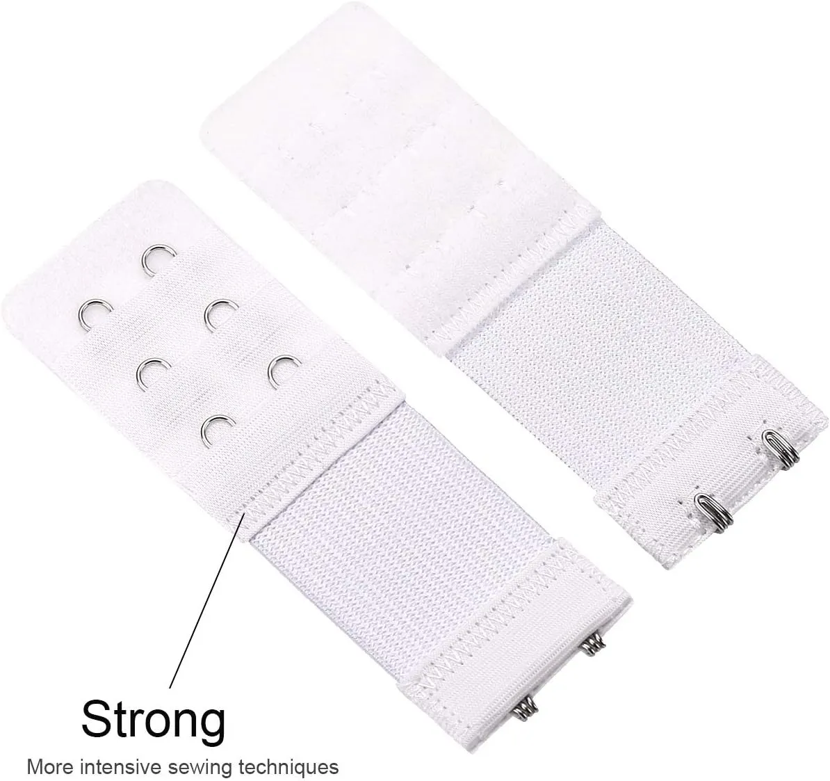 6 Pieces Women's Soft Comfortable Elastic Bra Extenders Bra Extension Strap 2 Hook 3 Row Lady's Bra Extender Bra Band