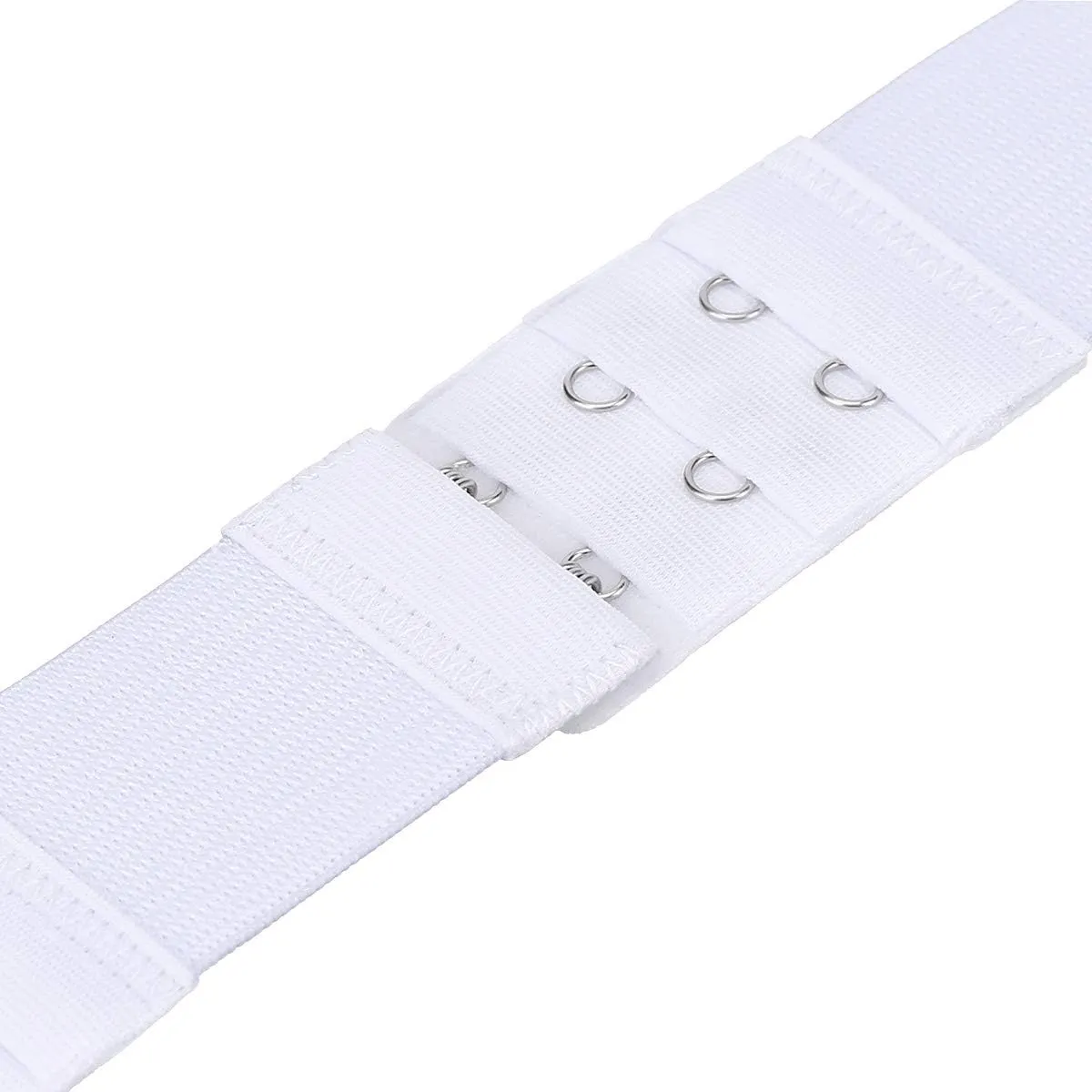 6 Pieces Women's Soft Comfortable Elastic Bra Extenders Bra Extension Strap 2 Hook 3 Row Lady's Bra Extender Bra Band