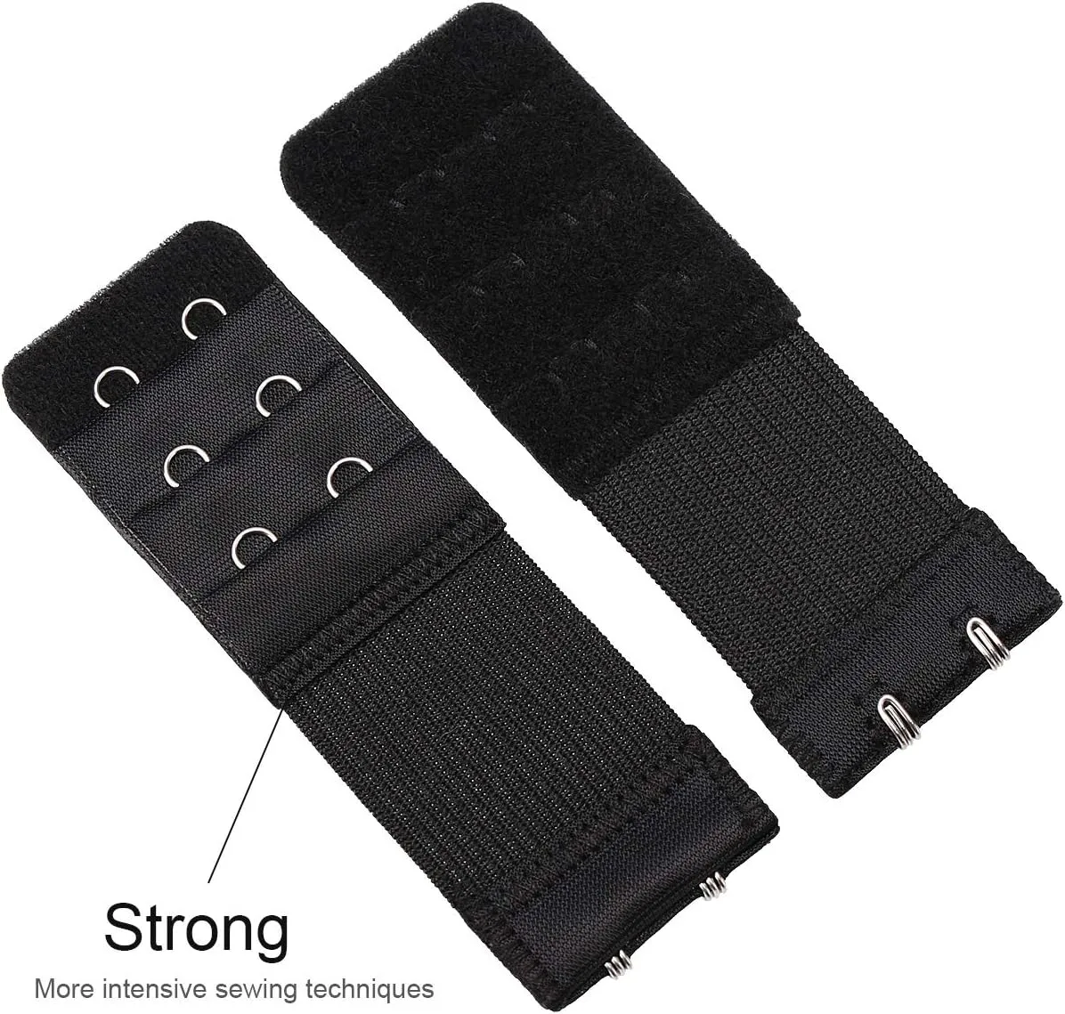 6 Pieces Women's Soft Comfortable Elastic Bra Extenders Bra Extension Strap 2 Hook 3 Row Lady's Bra Extender Bra Band