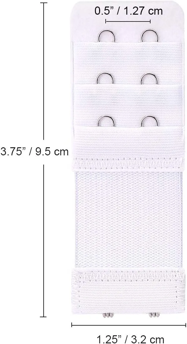 6 Pieces Women's Soft Comfortable Elastic Bra Extenders Bra Extension Strap 2 Hook 3 Row Lady's Bra Extender Bra Band
