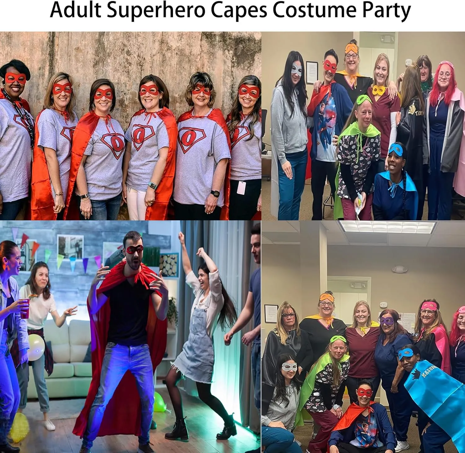 Adult Superhero Cape and Mask for Man and Woman - Halloween Vampire Capes Superhero Party Capes