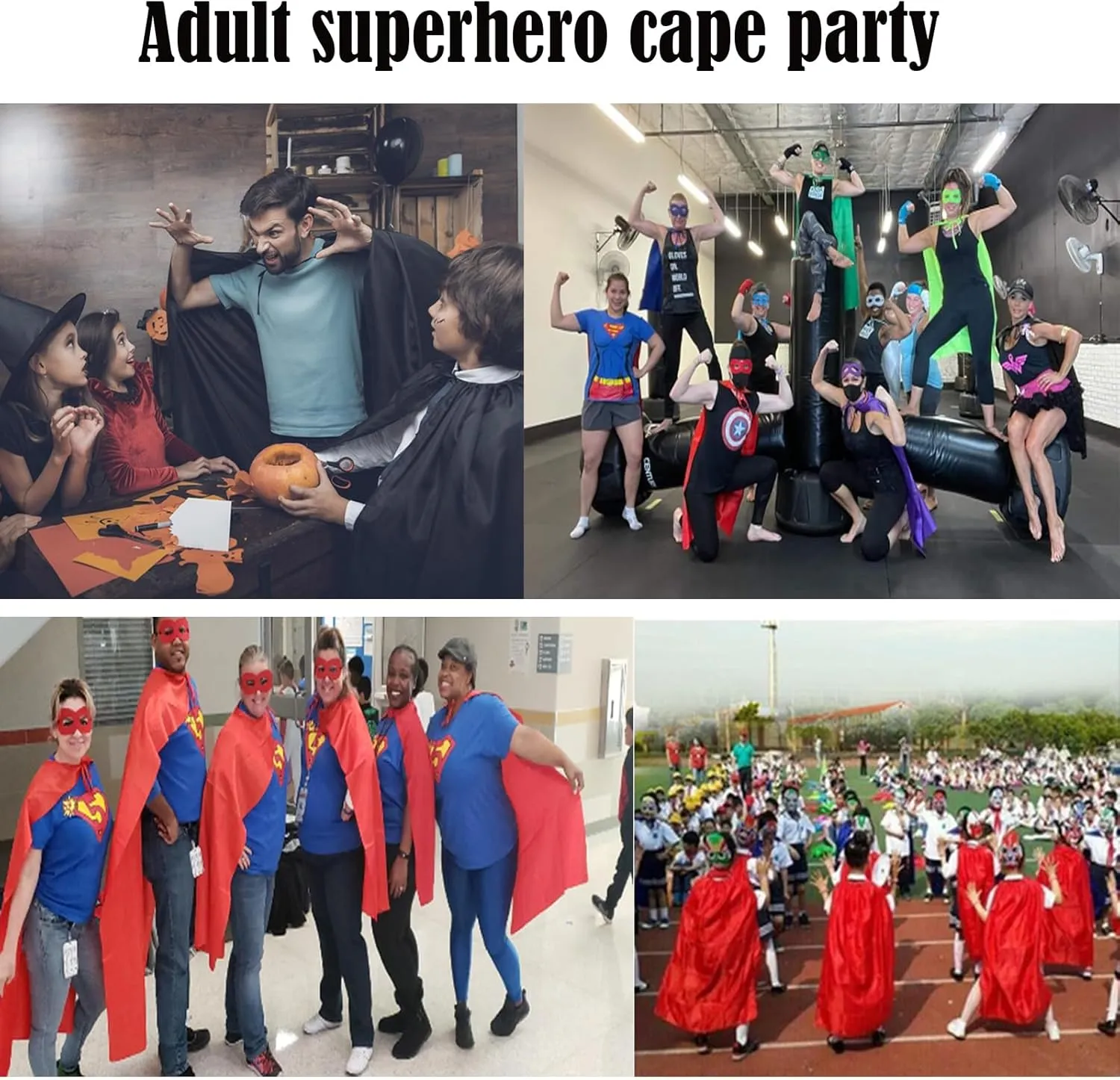 Adult Superhero Cape and Masks-Halloween Vampire Cape Men and Women Costume Party Superhero Cape