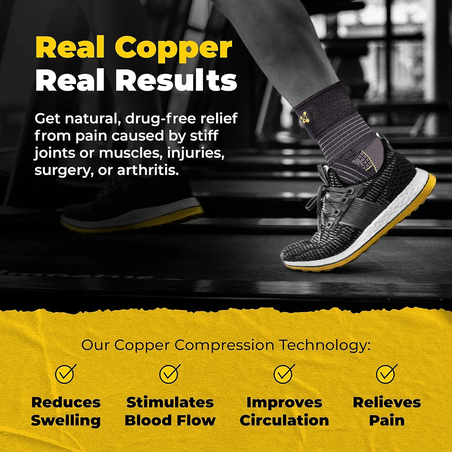 Ankle Brace for Women and Men - Ankle Compression Brace with Adjustable Straps, Ankle Sprain Braces, Arch Support Brace for Sprained Ankle, Achilles Tendon Support Plantar Fasciitis Relief, Large