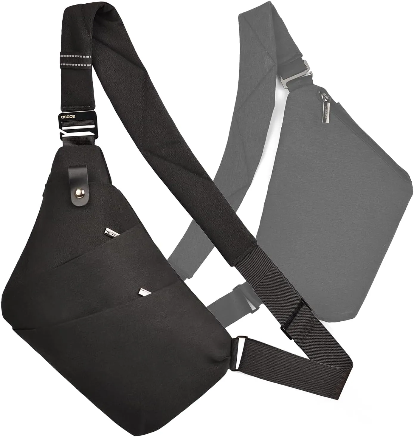 Anti Theft Crossbody Bags for Women and Men, Sling Bag for Women and Men, Waterproof Wander Bag for Sports, Hiking, Travel  1.0S Black