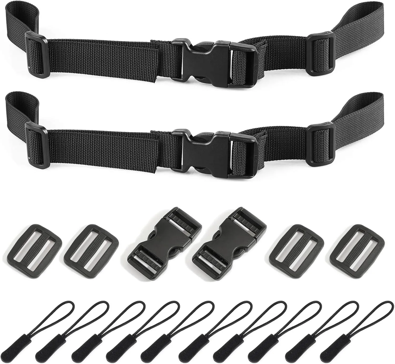 Backpack Chest Strap 2pcs Heavy Duty Adjustable Backpack Sternum Strap Chest Belt with