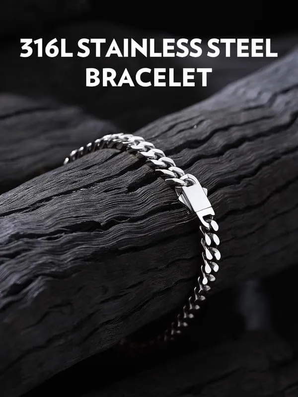 Bandmax Mens Stainless Steel Chain Necklaces 5/7/9/12 MM Chunky Miami Cuban Link Chain Necklace Bracelet Silver/Gold/Black Chains for Men 18"-30"