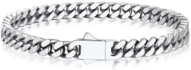 Bandmax Mens Stainless Steel Chain Necklaces 5/7/9/12 MM Chunky Miami Cuban Link Chain Necklace Bracelet Silver/Gold/Black Chains for Men 18"-30"