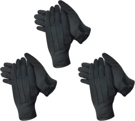 Beaded Parade Cotton Gloves for Women and Men With Grip - Non-Slip Costume Uniform Police Gloves With Snap Cuff