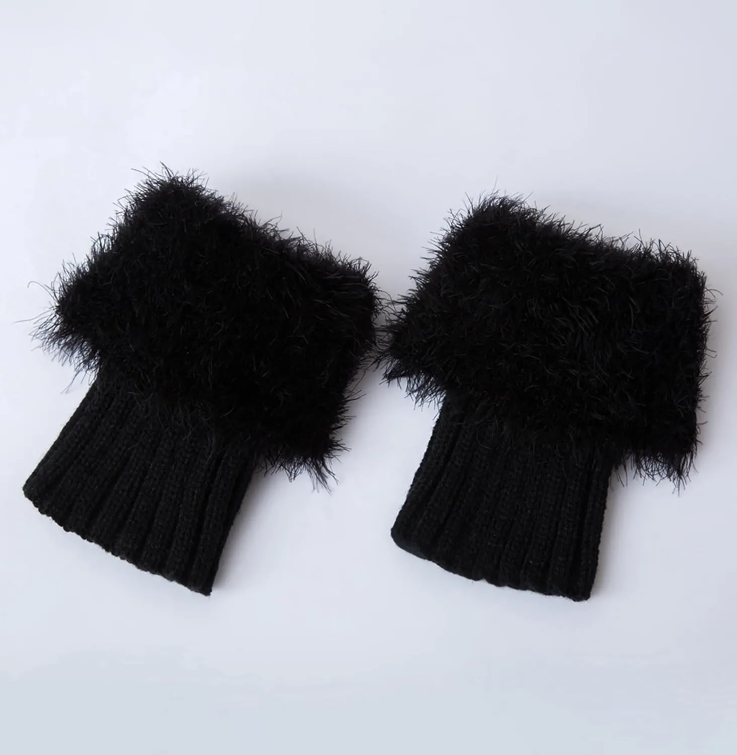 Bestjybt Womens Fur Boot Socks Knitted Boot Cuffs Leg Warmers