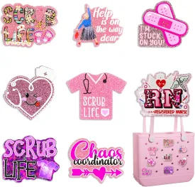 Bling Bag Charms for Bogg BagCute Acrylic Nurse Life Charms for Bogg AccessoriesCompatible with Simply Southern Beach Totefor Nursing Student Women