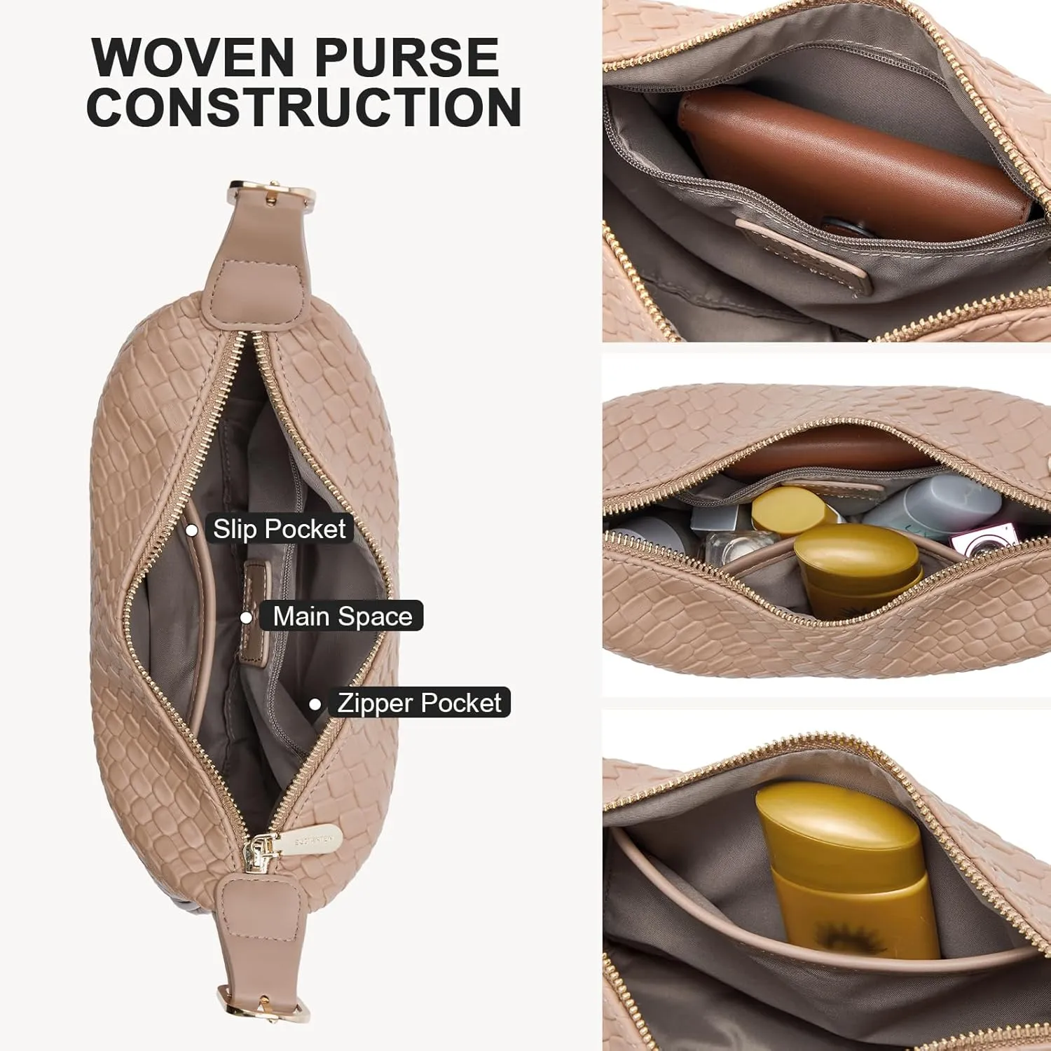 BOSTANTEN Purses for Women Small Crossbody Bags Crescent Shoulder Bag Hobo Handbag with Adjustable Strap