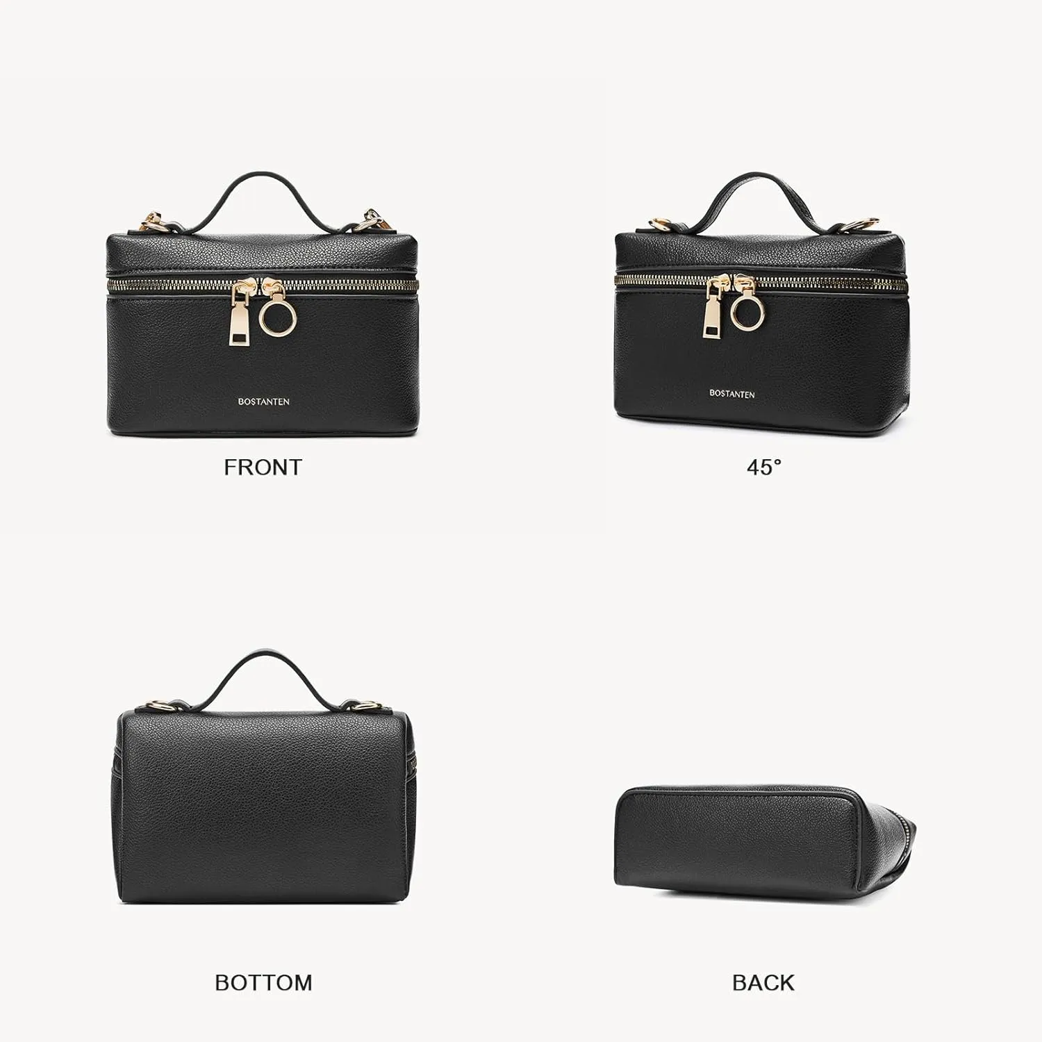 BOSTANTEN Vegan Leather Satchel Bag Quilted Crossbody Purses for Women Small Tote Shoulder Handbags with Detachable Strap