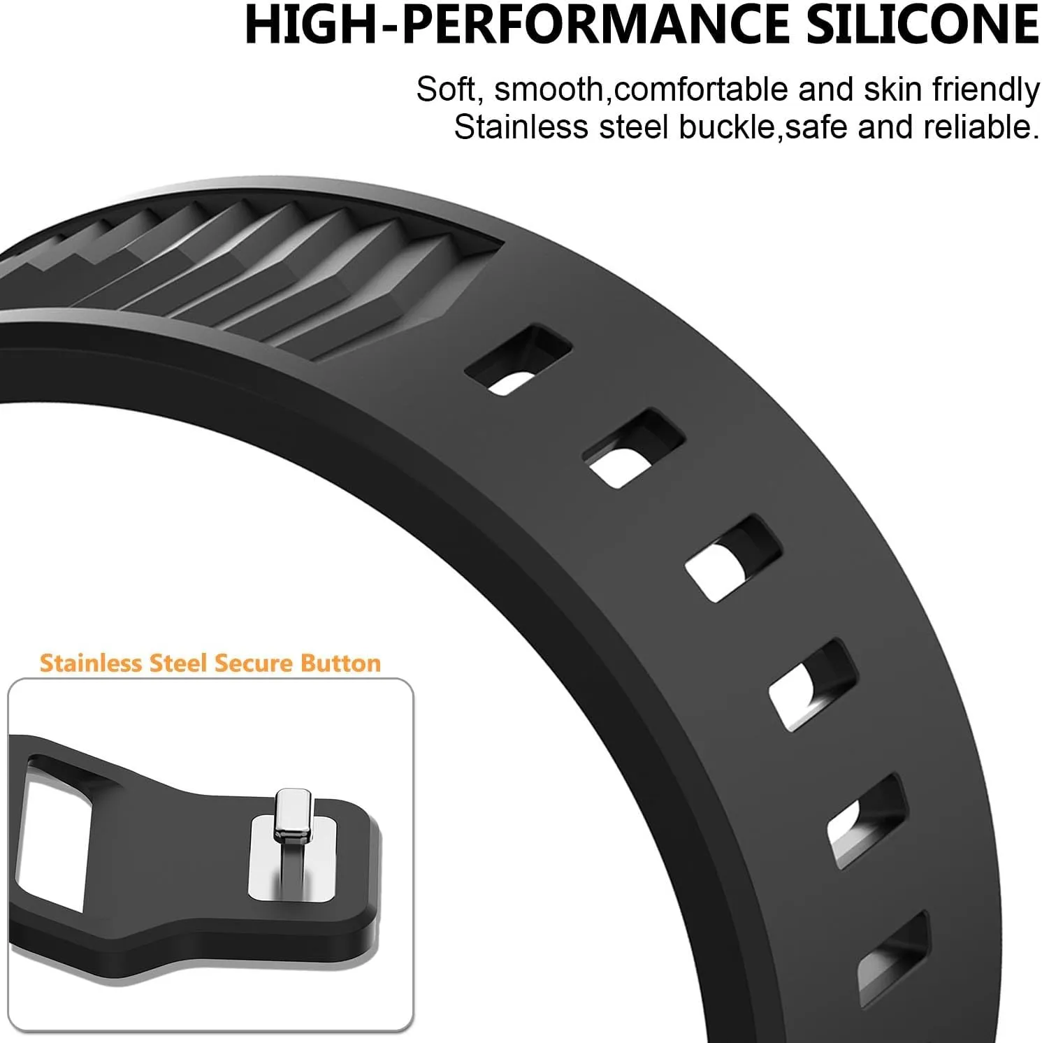 BOTOMALL Compatible with Apple Watch Band 49/46/45/44/42mm, Soft Silicone Waterproof Breathable Wristbands Strap for iWatch Series 10 Ultra 9 8 7 6 5 4 SE 3 2 1