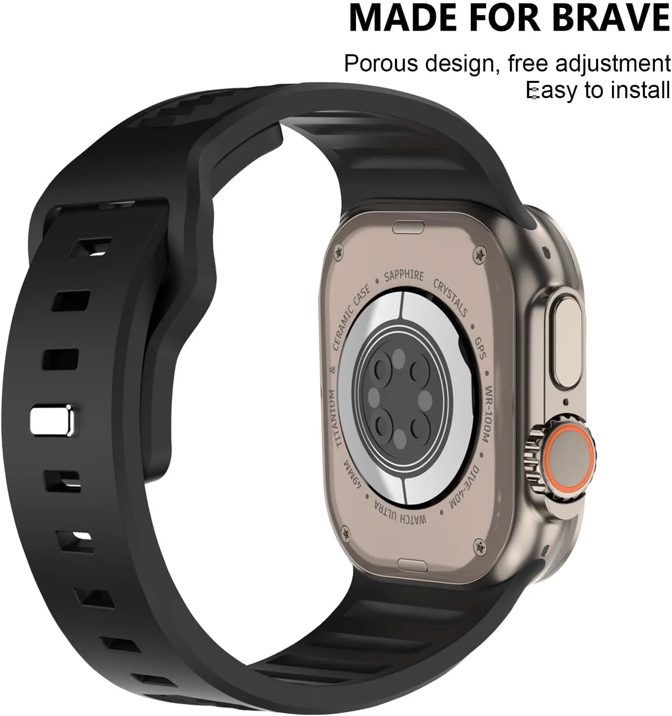 BOTOMALL Compatible with Apple Watch Band 49/46/45/44/42mm, Soft Silicone Waterproof Breathable Wristbands Strap for iWatch Series 10 Ultra 9 8 7 6 5 4 SE 3 2 1