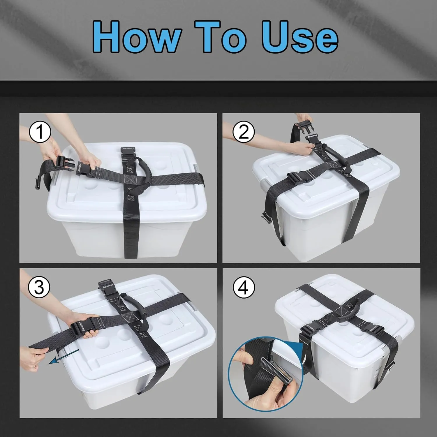 Box Carrying Strap with Handle 74.8 Inch Adjustable Straps for Battery Box Handheld Belt Carry Straps for Safely Moving and Lifting Heavy Boxes (Black, 74.8 Inch)