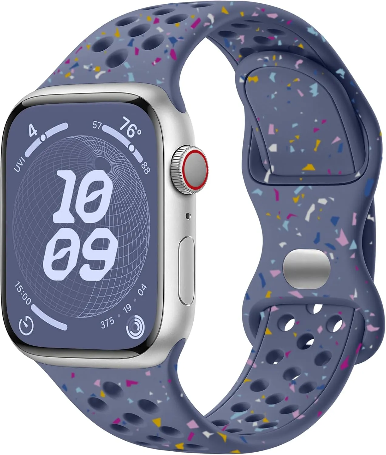 Breathable Sport Band Compatible with Apple Watch Band 38mm 40mm 41mm 42mm 44mm 45mm 46mm 49mm, Soft Eco-Friendly Silicone Band for iWatch Series 10/9/8/7/6/5/4/3/2/1 SE Ultra