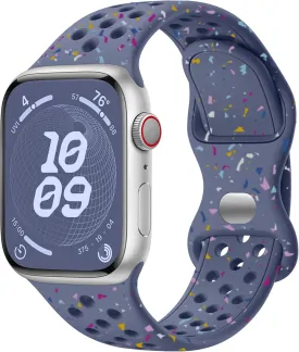 Breathable Sport Band Compatible with Apple Watch Band 38mm 40mm 41mm 42mm 44mm 45mm 46mm 49mm, Soft Eco-Friendly Silicone Band for iWatch Series 10/9/8/7/6/5/4/3/2/1 SE Ultra