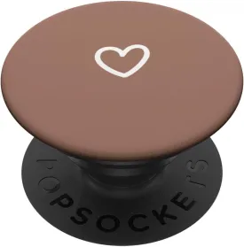 Brown Minimalist Hand Drawn Heart PopSockets Standard PopGrip