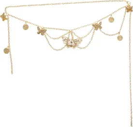 Butterfly Belly Chain for Women Minimalist Waist Chain Summer Body Jewelry Stylish Beach Accessories for Bikini and Dance Wear