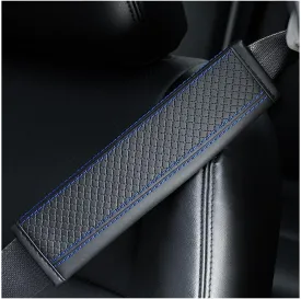 Car Seat Belt Cover Pads, Leather Seat Belt Cover, Universal Car Seat Belt Shoulder Strap Covers, Breathable Leather Soft Harness Pad Protect Your Neck and Shoulder, 2 PCS (Diamond-Blue)