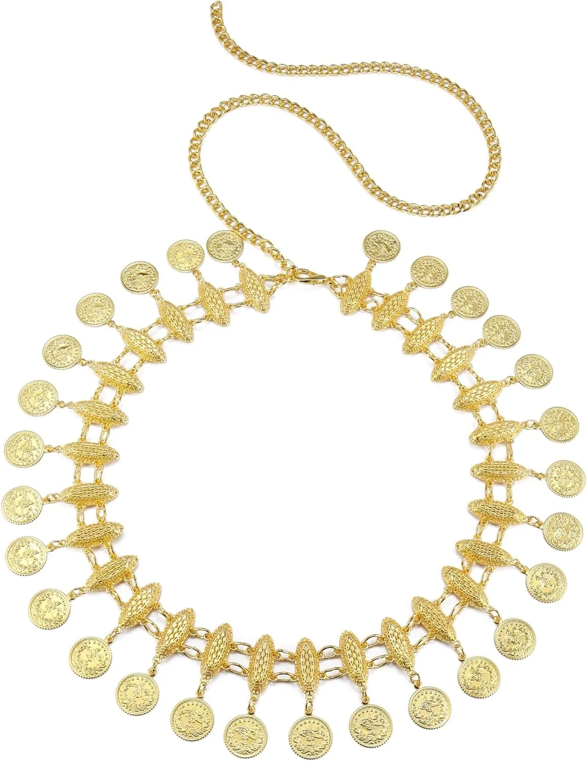 CHIC DIARY Women Chain Belt Gold Coin Pendant Waist Belt Belly Dance Body Chain Belt for Party