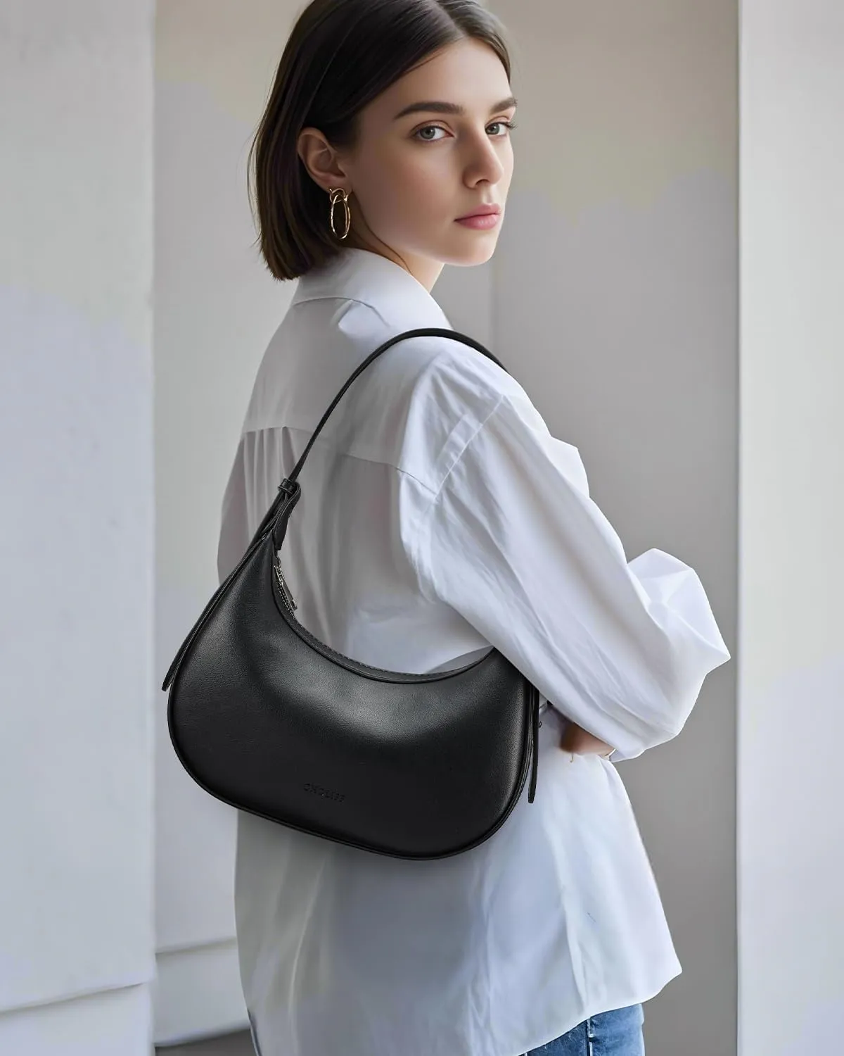 CHOLISS Shoulder Bag for Women RFID Vegan Leather Crescent Hobo Bag Clutch Underarm Purse Top-Handle Travel Handbags