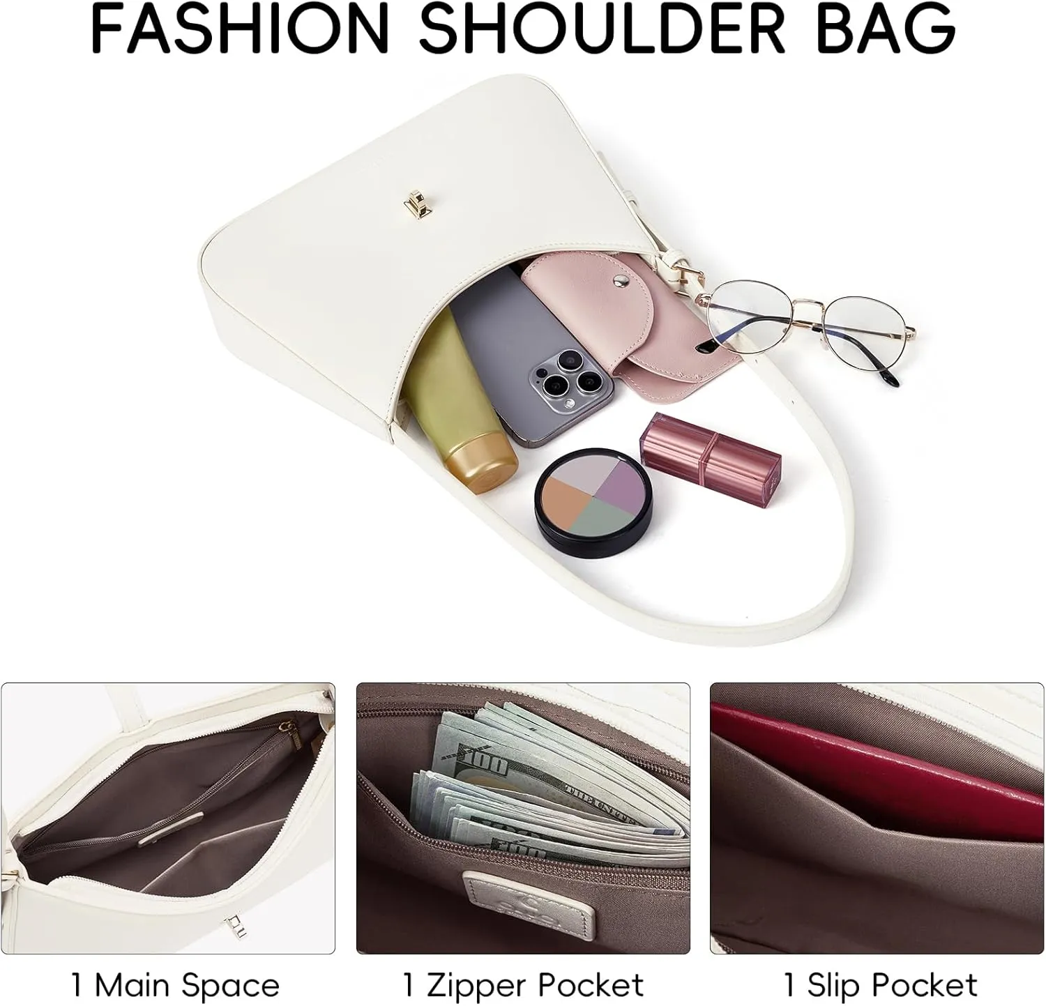 CLUCI Shoulder Bag for Women, Purses for Women, Handbag Hobo Bags Vegan Leather Crossbody Purse with Adjustable Strap