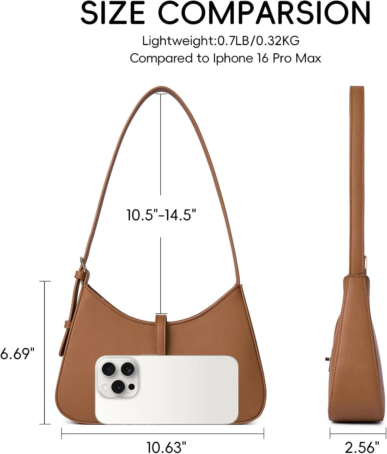CLUCI Shoulder Bag for Women, Purses for Women, Handbag Hobo Bags Vegan Leather Crossbody Purse with Adjustable Strap