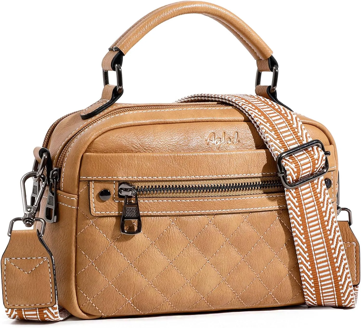 Crossbody Bags for Women Vegan Leather Shoulder Handbags Small Cross Body Purses for Women Trendy with Wide Strap