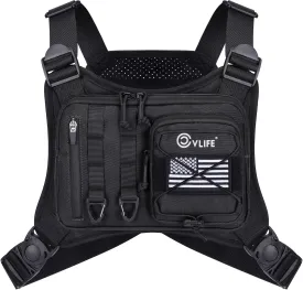 CVLIFE Outdoor Chest Bag for Men, Sports Chest Pack for Running, Lightweight EDC Bag with Extra Storage