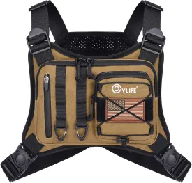 CVLIFE Outdoor Chest Bag for Men, Sports Chest Pack for Running, Lightweight EDC Bag with Extra Storage