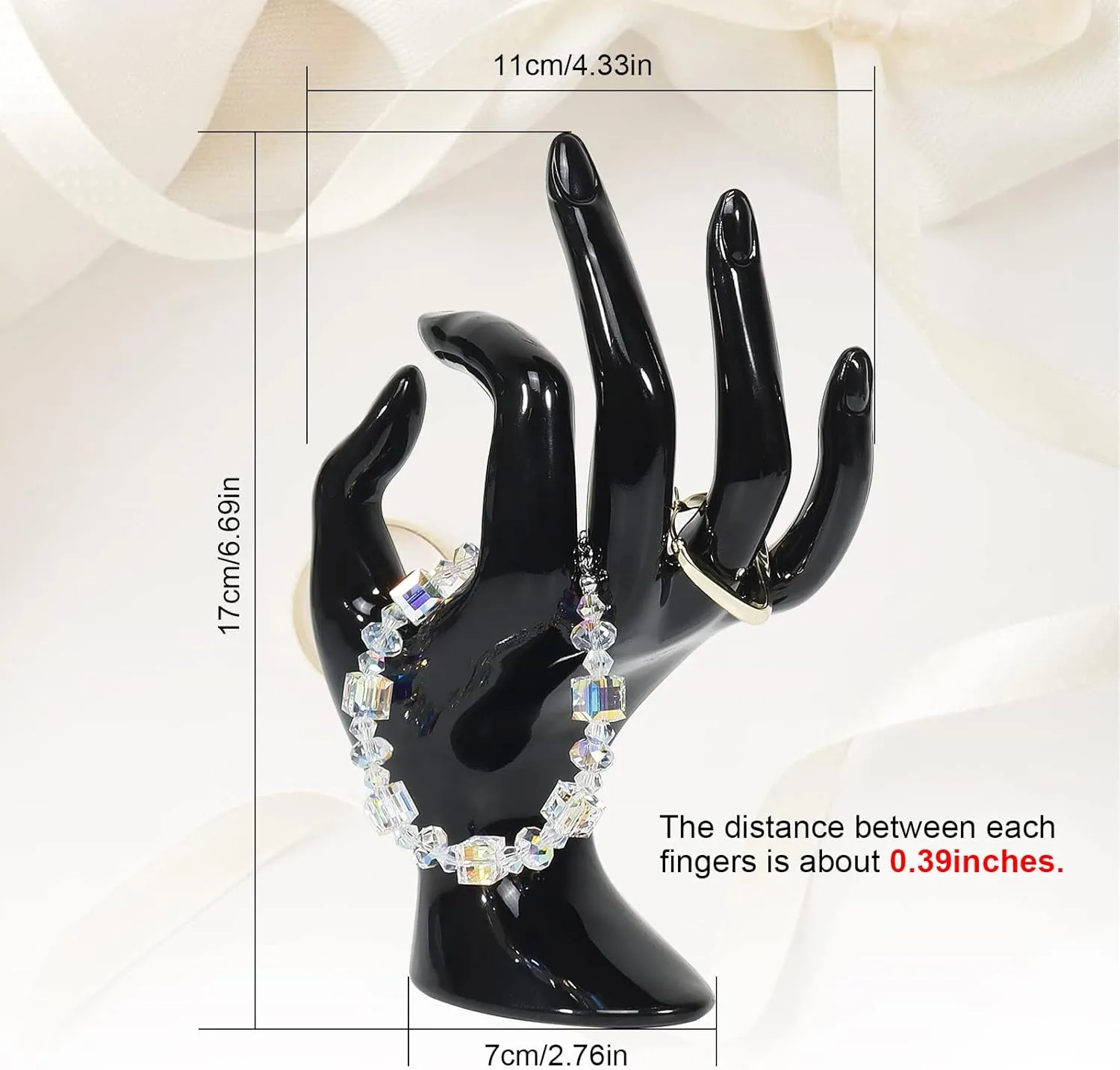 DI QIU REN Hand Form Ring Holder - Jewelry Display Stand, Black Room Decor Aesthetic Bracelet Ring Watch Support, Preppy Y2k Holder