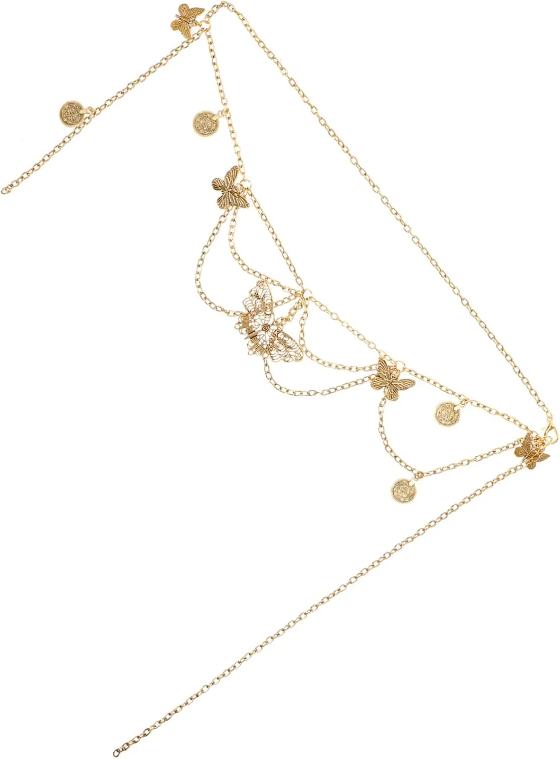 Didiseaon Butterfly Body Chain for Women Minimalist Belly Chain Waist Chain Jewelry Summer Beach Bikini Waist Chain Ethnic Style Accessory