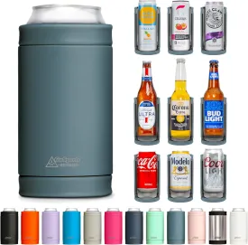 DUALIE 3 in 1 Insulated Can Cooler - 15  Colors - Universal Size for 12 oz Cans, Slim Cans, and Bottles