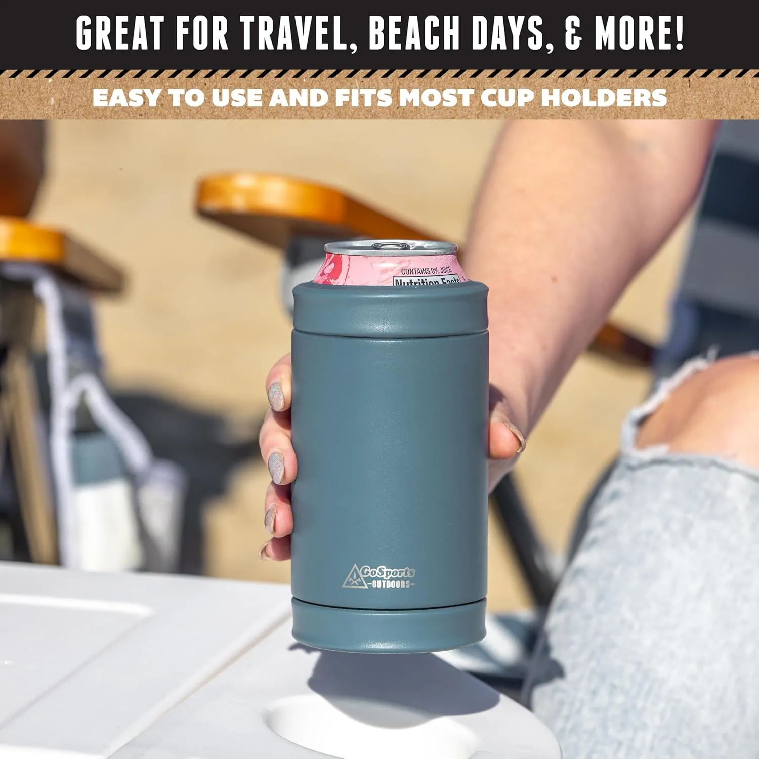 DUALIE 3 in 1 Insulated Can Cooler - 15  Colors - Universal Size for 12 oz Cans, Slim Cans, and Bottles