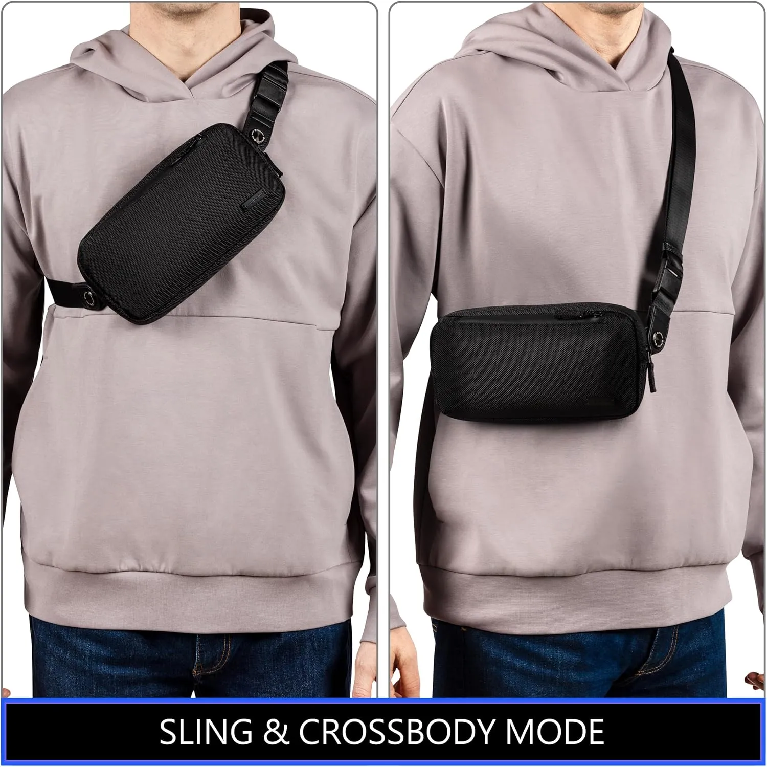 EDC Minimalist Crossbody Sling Bag for Men and Women  Slim Chest Bag with Urban Elegance