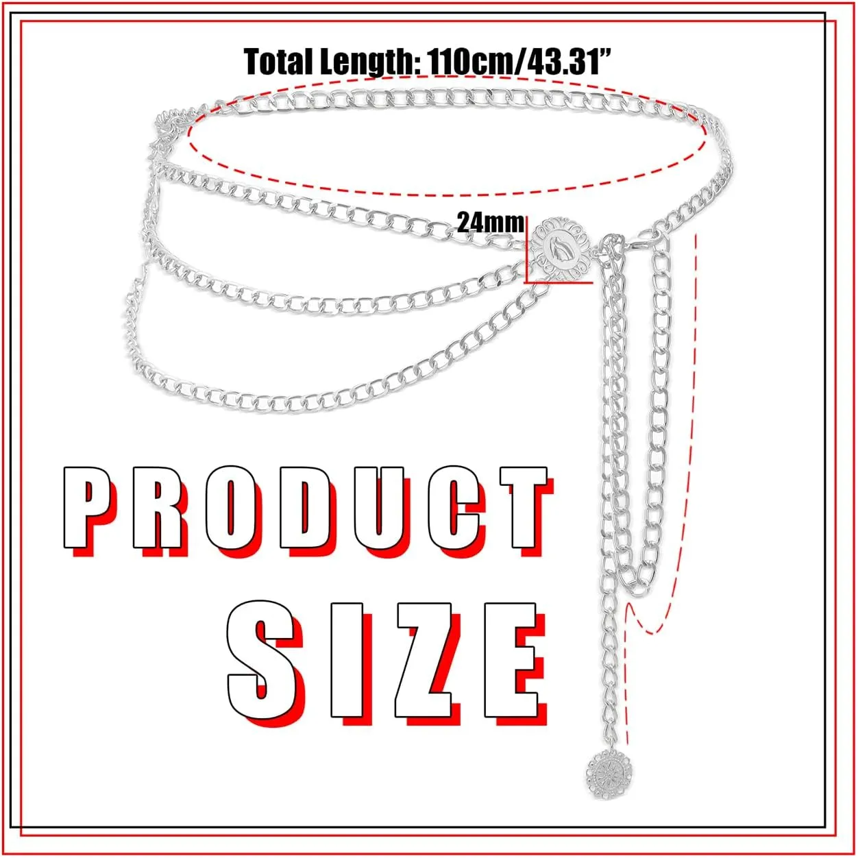 Eigso Metal Waist Belt for Women Western Jeans Belts for Woman Wrap Waists Chains Dress