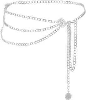Eigso Metal Waist Belt for Women Western Jeans Belts for Woman Wrap Waists Chains Dress