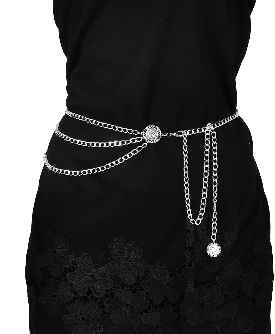 Eigso Metal Waist Belt for Women Western Jeans Belts for Woman Wrap Waists Chains Dress