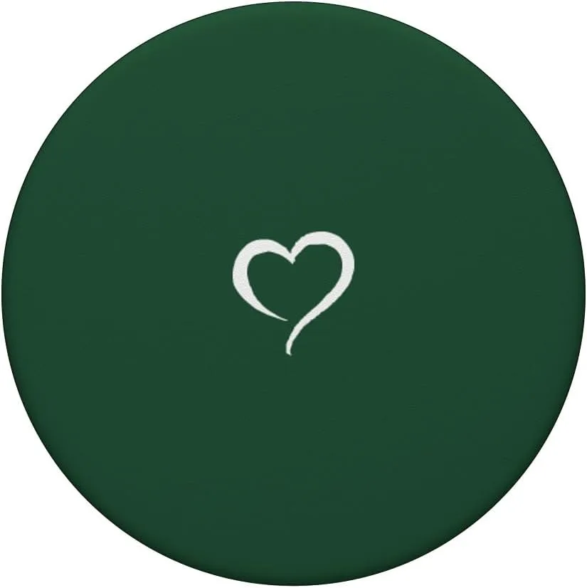 Emerald Green Hand Drawn Heart Minimalist Love PopSockets Adhesive PopGrip