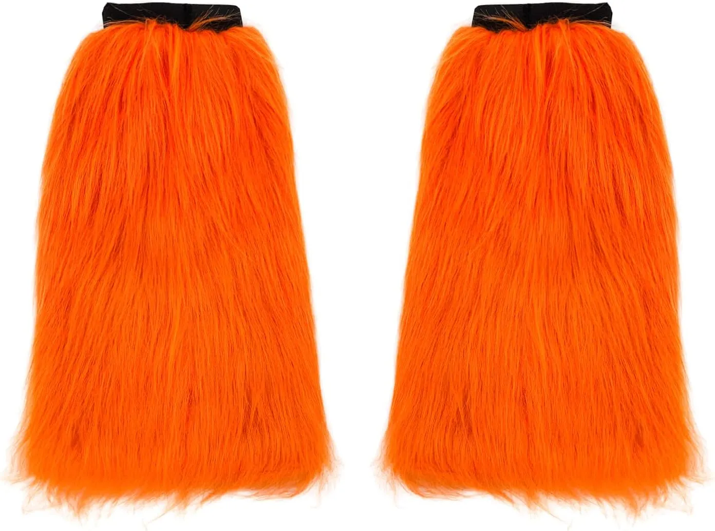 FHQHTH Fuzzy Faux Fur Leg Warmers Fur Heels Long Boots Cuff Cover has Elasticity One Pair Dionysia Boot cover Carnival 18"