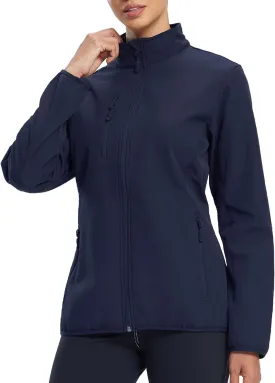 fit space Women's Softshell Jacket, Fleece Lined Warm Lightweight Windbreaker, Insulated Shell for Hiking Outdoors