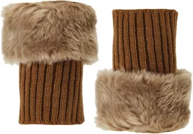 Fluffy Leg Warmers, 7 inch Furry Wrist Faux Fur Trim Cuffs Fuzzy Knitted Boot Covers Winter Plush Socks for Women