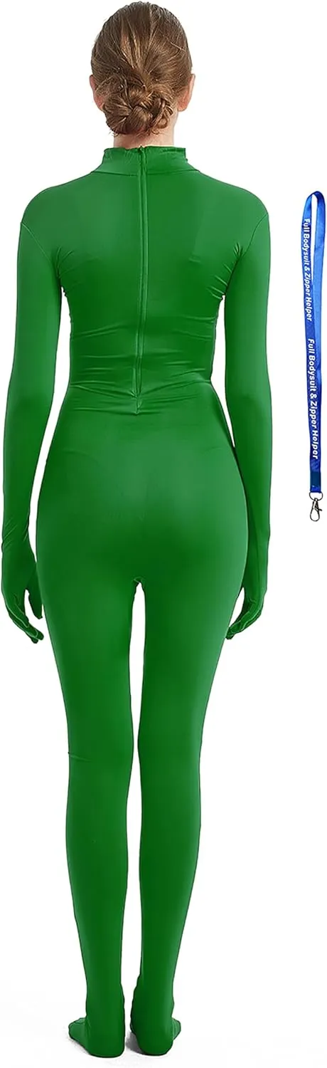 Full Bodysuit Include Zipper Helper Womens Costume Without Hood Spandex Zentai Unitard Body Suit
