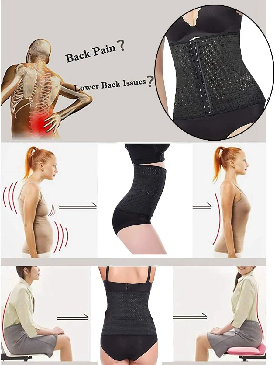 FUT Waist Trainer for Women Tummy Control Body Shaper Waist Cincher Shapewear with Steel Bones